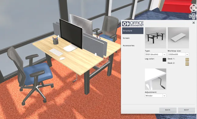 Space Designer 3D example for modular furniture creators