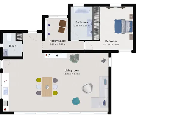 Space Designer floor plan example for architects and designers